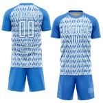 Custom Powder Blue White-Silver Abstract Geometric Pattern Sublimation Soccer Uniform Jersey Custom Powder Blue White-Silver Abstract Geometric Pattern Sublimation Soccer Uniform Jersey