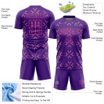 Custom Purple Pink Damask Pattern Sublimation Soccer Uniform Jersey Custom Purple Pink Damask Pattern Sublimation Soccer Uniform Jersey