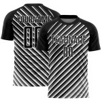 Custom Black White Slash Sublimation Soccer Uniform Jersey Custom Black White Slash Sublimation Soccer Uniform Jersey