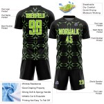 Custom Black Neon Green-White Damask Pattern Sublimation Soccer Uniform Jersey Custom Black Neon Green-White Damask Pattern Sublimation Soccer Uniform Jersey