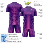 Custom Purple Pink Lines Sublimation Soccer Uniform Jersey Custom Purple Pink Lines Sublimation Soccer Uniform Jersey