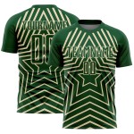 Custom Green Cream Stars Sublimation Soccer Uniform Jersey Custom Green Cream Stars Sublimation Soccer Uniform Jersey