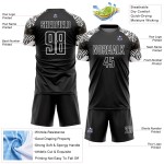 Custom Black White Zebra And Geometric Pattern Sublimation Soccer Uniform Jersey Custom Black White Zebra And Geometric Pattern Sublimation Soccer Uniform Jersey
