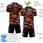 Custom Black Orange Cloud Pattern Sublimation Soccer Uniform Jersey Custom Black Orange Cloud Pattern Sublimation Soccer Uniform Jersey