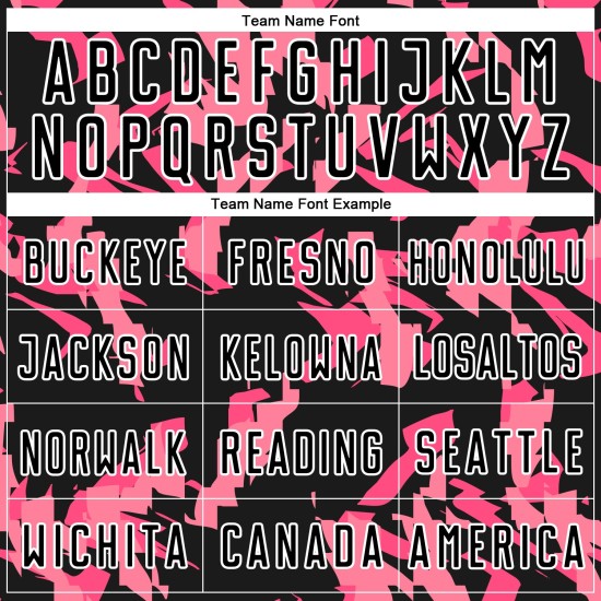 Custom Black Pink-White Abstract Geometric Pattern Sublimation Soccer Uniform Jersey Custom Black Pink-White Abstract Geometric Pattern Sublimation Soccer Uniform Jersey