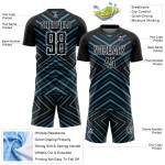Custom Black Panther Blue-White Stripes Sublimation Soccer Uniform Jersey Custom Black Panther Blue-White Stripes Sublimation Soccer Uniform Jersey