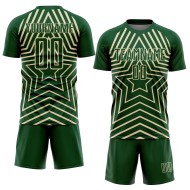 Custom Green Cream Stars Sublimation Soccer Uniform Jersey Custom Green Cream Stars Sublimation Soccer Uniform Jersey