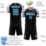 Custom Black US Navy Blue-Light Pink Tiger Sublimation Soccer Uniform Jersey Custom Black US Navy Blue-Light Pink Tiger Sublimation Soccer Uniform Jersey