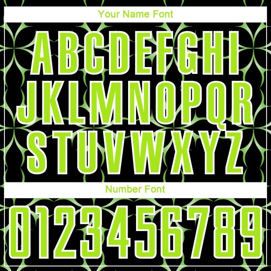 Custom Black Neon Green-White Damask Pattern Sublimation Soccer Uniform Jersey Custom Black Neon Green-White Damask Pattern Sublimation Soccer Uniform Jersey
