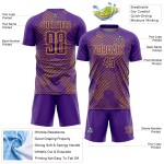 Custom Purple Gold Abstract Hexagon Sublimation Soccer Uniform Jersey Custom Purple Gold Abstract Hexagon Sublimation Soccer Uniform Jersey