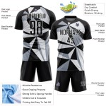 Custom Black White Geometric Pattern Sublimation Soccer Uniform Jersey Custom Black White Geometric Pattern Sublimation Soccer Uniform Jersey